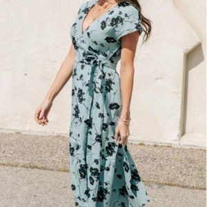 Bohme Faye Wrapped Midi Dress Size Medium